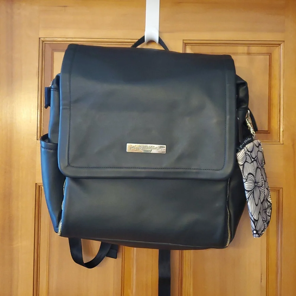 Petunia Pickle Bottom Boxy Backpack In Black‎ Matte Leatherette